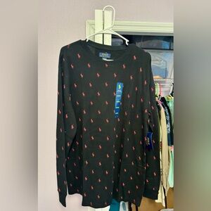 Polo Ralph Lauren Men’s XL Waffle Thermal Black Tshirt. Sleepwear Line. NWT